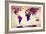 Map of the World Vintage-Mark Ashkenazi-Framed Giclee Print