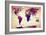 Map of the World Vintage-Mark Ashkenazi-Framed Giclee Print