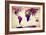 Map of the World Vintage-Mark Ashkenazi-Framed Giclee Print