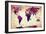 Map of the World Vintage-Mark Ashkenazi-Framed Giclee Print