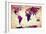 Map of the World Vintage-Mark Ashkenazi-Framed Giclee Print