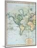 Map of the World: Western Half of "A New Chart of the World, on Mercator's Projection, Exhibiting…-null-Mounted Giclee Print