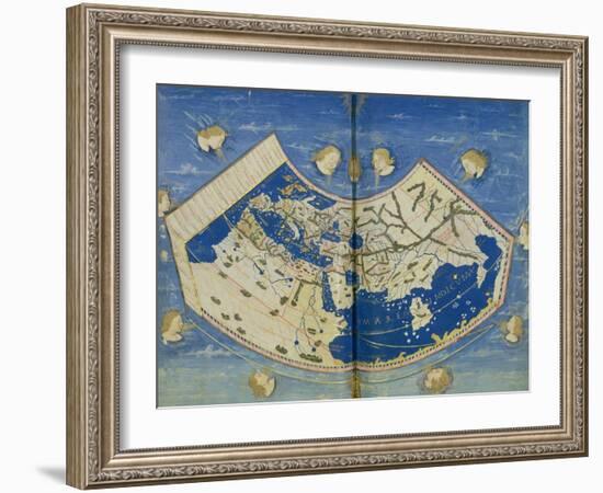 Map of the World with the Twelve Winds-Ptolemy-Framed Giclee Print