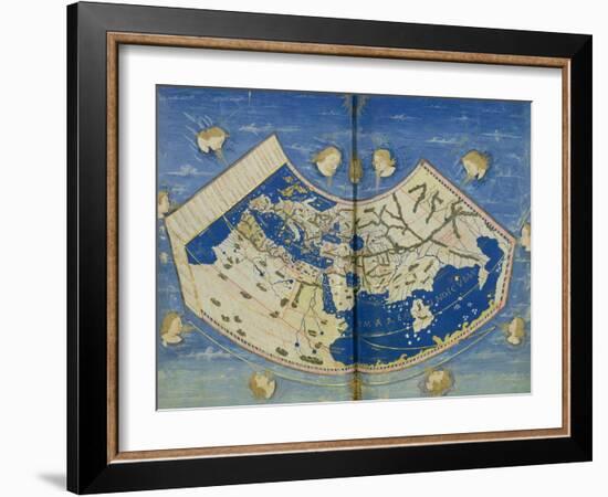 Map of the World with the Twelve Winds-Ptolemy-Framed Giclee Print