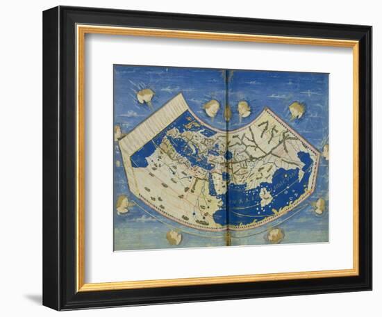 Map of the World with the Twelve Winds-Ptolemy-Framed Giclee Print