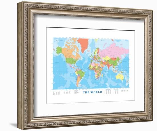 Map of the World-null-Framed Premium Giclee Print