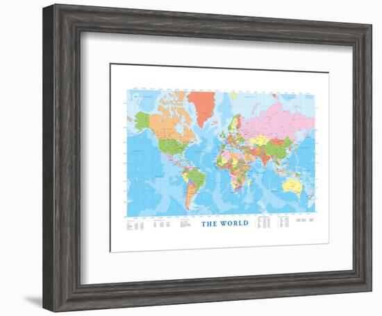 Map of the World-null-Framed Premium Giclee Print