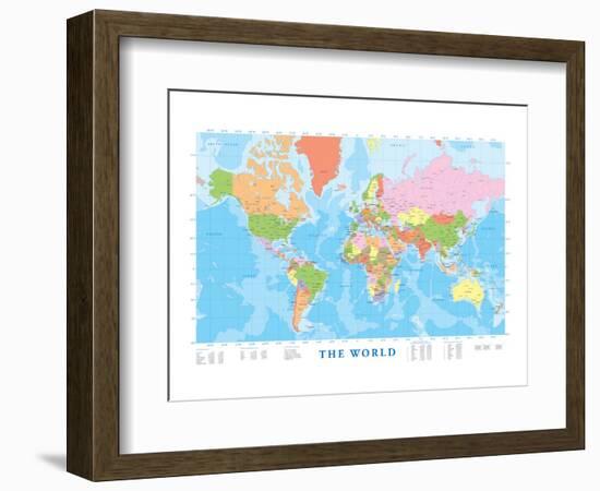 Map of the World-null-Framed Premium Giclee Print