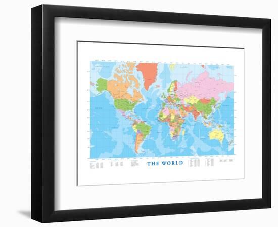 Map of the World-null-Framed Premium Giclee Print