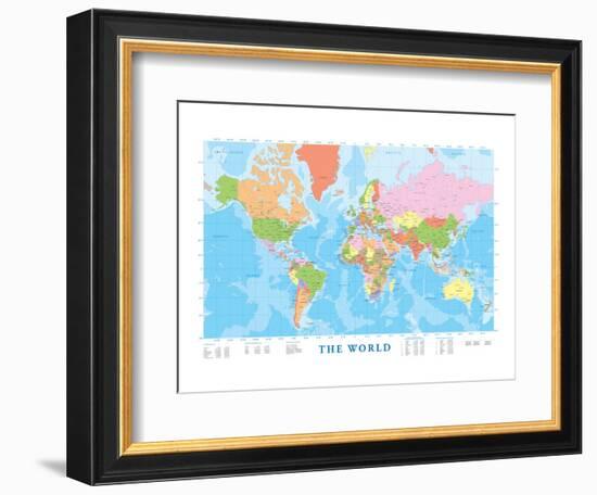 Map of the World-null-Framed Premium Giclee Print