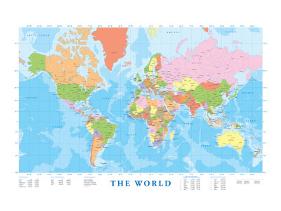 map of the world premium giclee print artcom