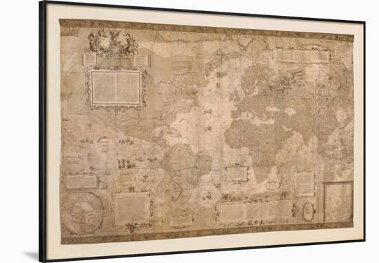 Map of the World-Gerardus Mercator-Framed Art Print