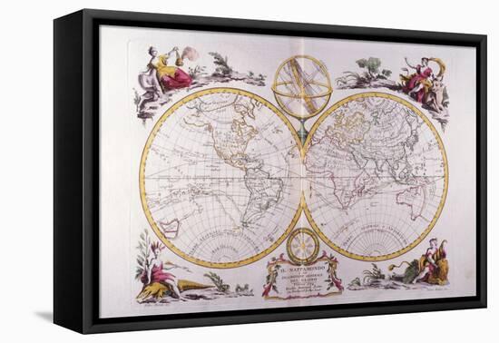 Map of the World-Fototeca Gilardi-Framed Premier Image Canvas