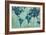 Map of the World-Silvia Vassileva-Framed Premium Giclee Print