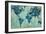 Map of the World-Silvia Vassileva-Framed Premium Giclee Print