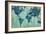 Map of the World-Silvia Vassileva-Framed Premium Giclee Print