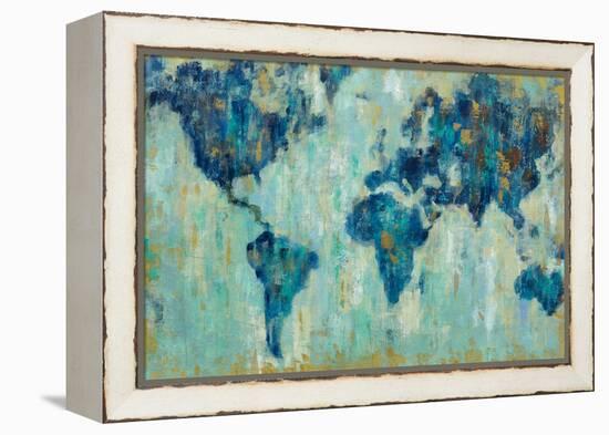 Map of the World-Silvia Vassileva-Framed Stretched Canvas