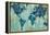 Map of the World-Silvia Vassileva-Framed Stretched Canvas