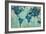 Map of the World-Silvia Vassileva-Framed Art Print