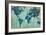 Map of the World-Silvia Vassileva-Framed Art Print