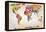 Map of the World-Mark Ashkenazi-Framed Premier Image Canvas