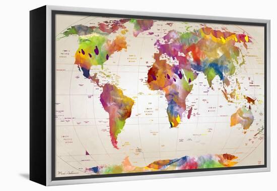Map of the World-Mark Ashkenazi-Framed Premier Image Canvas