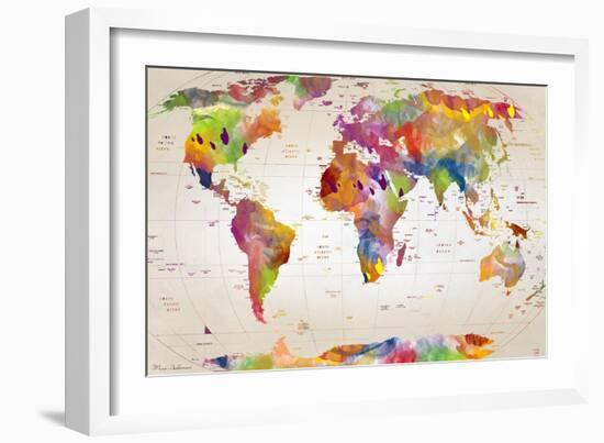 Map of the World-Mark Ashkenazi-Framed Giclee Print