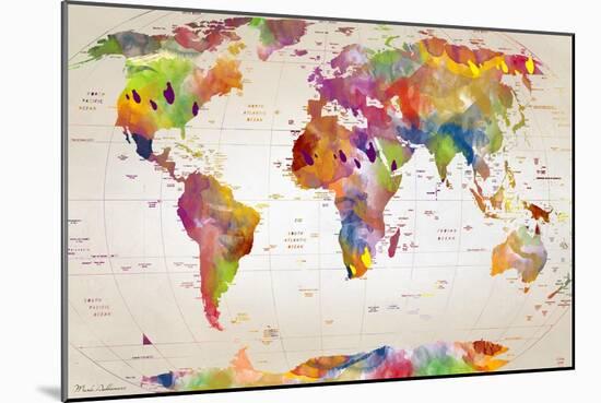 Map of the World-Mark Ashkenazi-Mounted Giclee Print