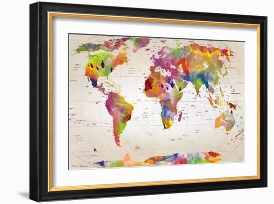 Map of the World-Mark Ashkenazi-Framed Giclee Print