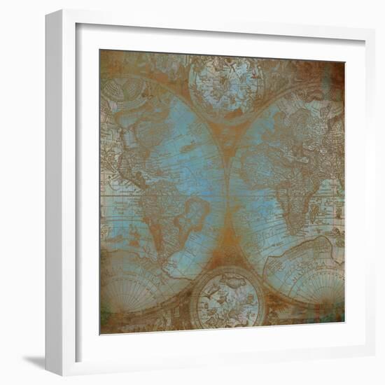 Map of the World-Kimberly Allen-Framed Art Print