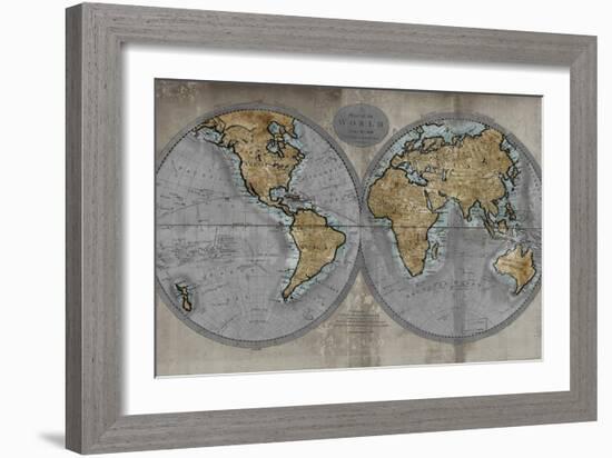 Map of the World-Russell Brennan-Framed Art Print