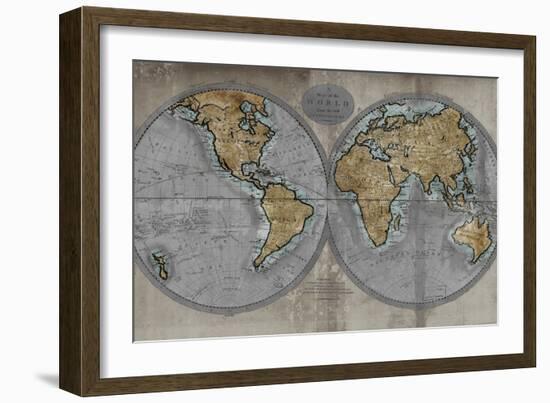 Map of the World-Russell Brennan-Framed Art Print