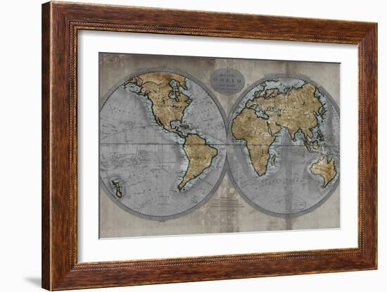 Map of the World-Russell Brennan-Framed Art Print