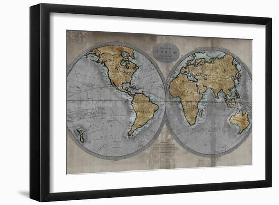 Map of the World-Russell Brennan-Framed Art Print