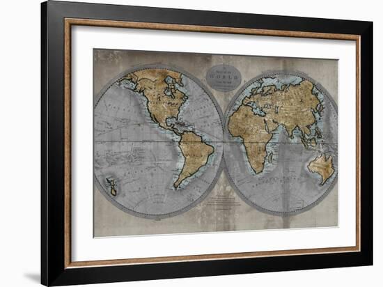 Map of the World-Russell Brennan-Framed Art Print