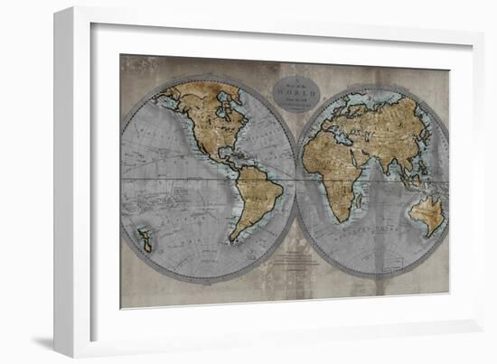 Map of the World-Russell Brennan-Framed Art Print