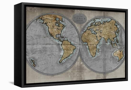 Map of the World-Russell Brennan-Framed Stretched Canvas