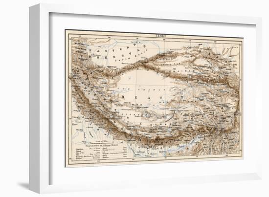 Map of Tibet, 1870s-null-Framed Giclee Print