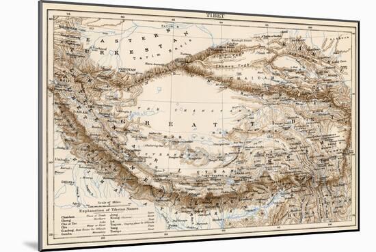 Map of Tibet, 1870s-null-Mounted Giclee Print