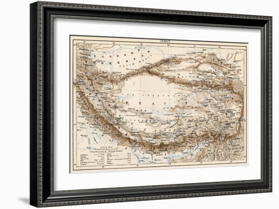 Map of Tibet, 1870s-null-Framed Giclee Print