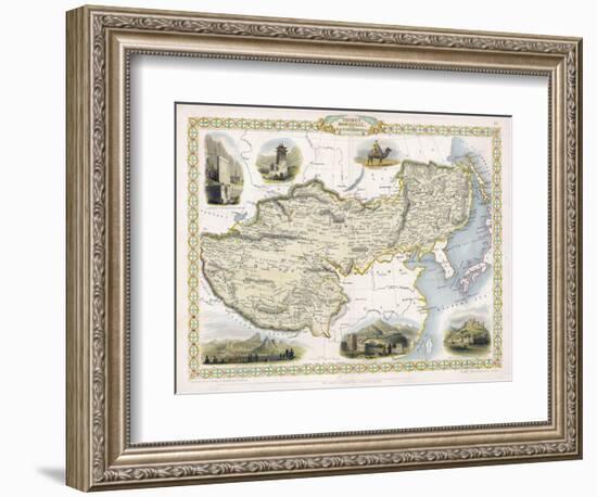 Map of Tibet Mongolia and Manchuria-J. Rapkin-Framed Premium Giclee Print