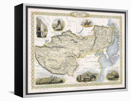 Map of Tibet Mongolia and Manchuria-J. Rapkin-Framed Stretched Canvas