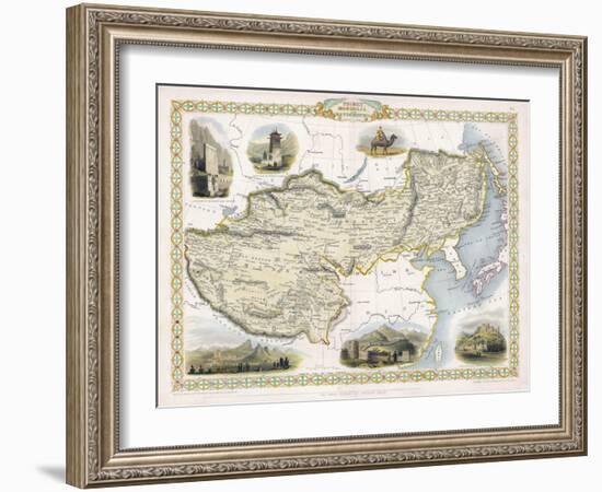 Map of Tibet Mongolia and Manchuria-J. Rapkin-Framed Art Print