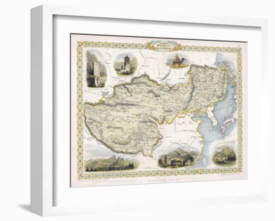 Map of Tibet Mongolia and Manchuria-J. Rapkin-Framed Art Print