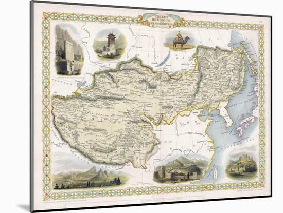 Map of Tibet Mongolia and Manchuria-J. Rapkin-Mounted Art Print