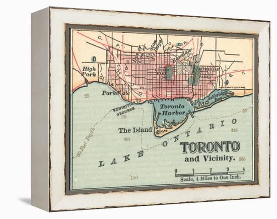 Map of Toronto (C. 1900), Maps-Encyclopaedia Britannica-Framed Stretched Canvas