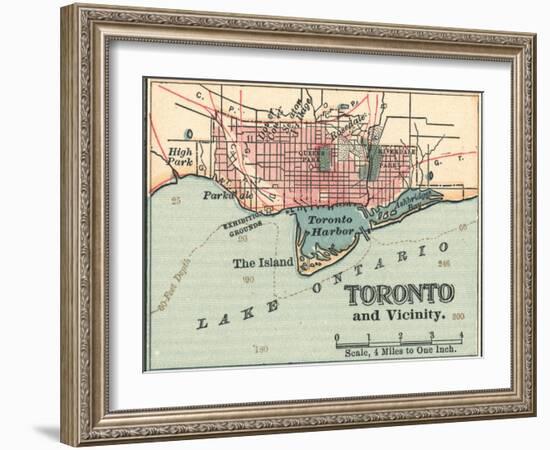 Map of Toronto (C. 1900), Maps-Encyclopaedia Britannica-Framed Art Print