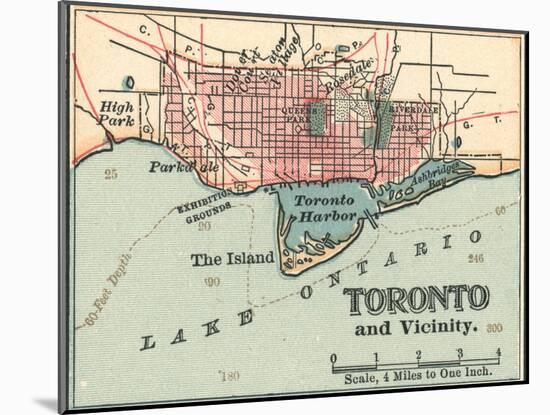 Map of Toronto (C. 1900), Maps-Encyclopaedia Britannica-Mounted Art Print