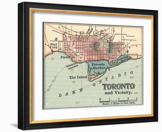 Map of Toronto (C. 1900), Maps-Encyclopaedia Britannica-Framed Art Print