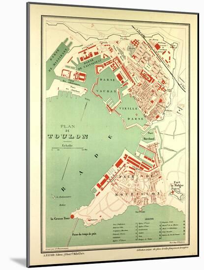 Map of Toulon France-null-Mounted Giclee Print